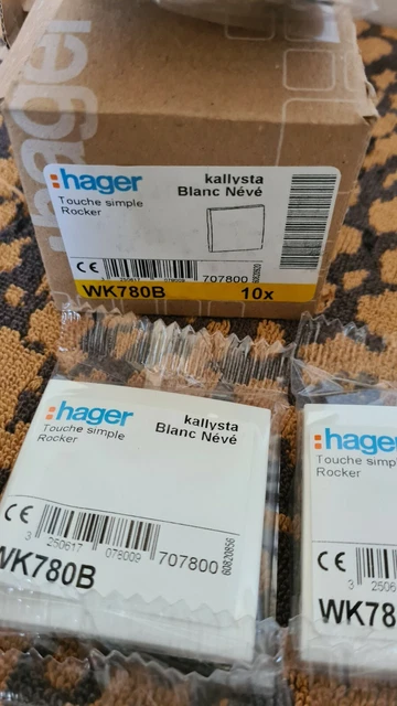 Touche Simple Rocker Hager Kallysta blanc névé 3