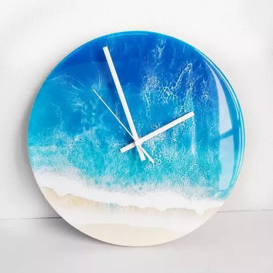 Resin Wall Clock for Home Decor Beach Abstract modern design