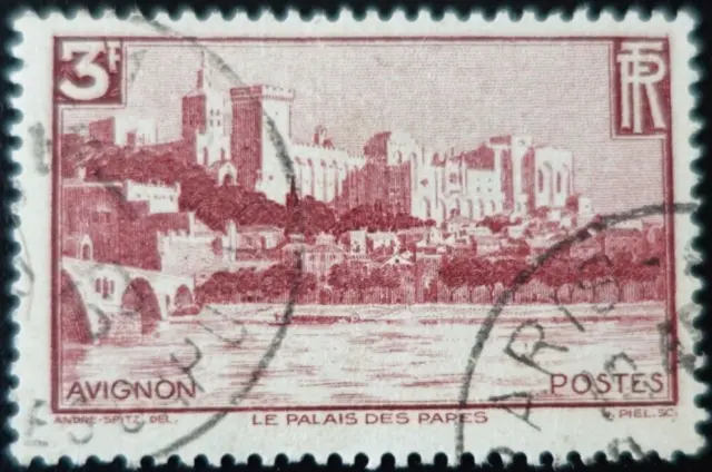 Frankreich Briefmarke Der Pont D'Avignon Und Palast Des Papes N #391 ausgelöscht