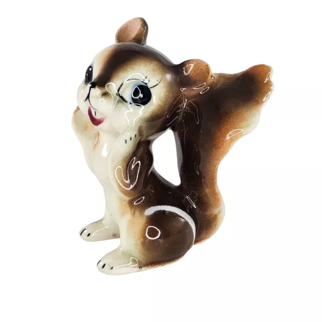 Vintage Squirrel Figurine Ceramic Kitsch Cute Japan
