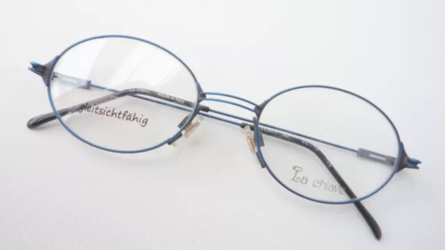 Marken Brillen blau Metallfassung oval Gestell für Damen Herren La Chiave Gr/M