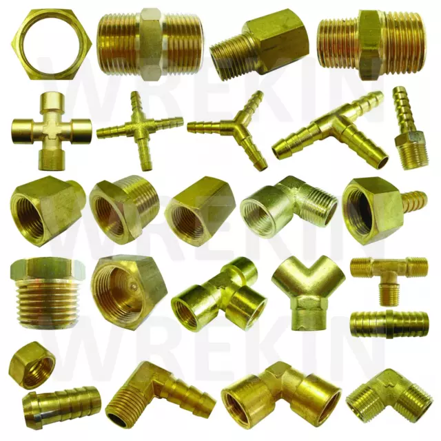 BSP TAPER THREAD x HOSE TAIL END CONNECTOR - BRASS FITTING FOR AIR, WATER & FUEL