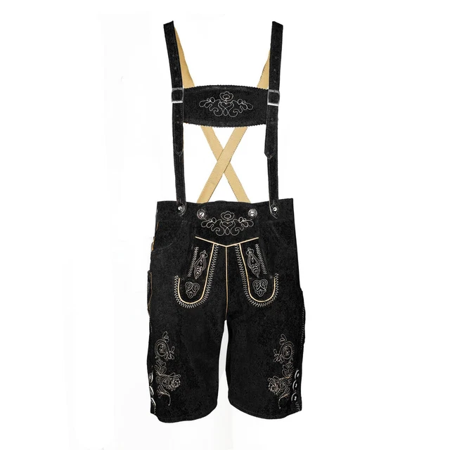 Pantaloni folcloristici in pelle bambini pantaloni in pelle Leo corti neri costumi tradizionali MS