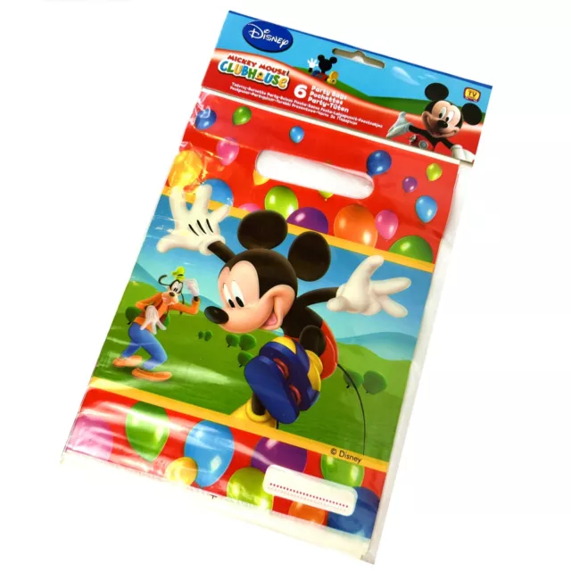 6 DISNEY MICKEY MOUSE CLUB HOUSE PARTY LOOT BAGS - Mickey and Goofy