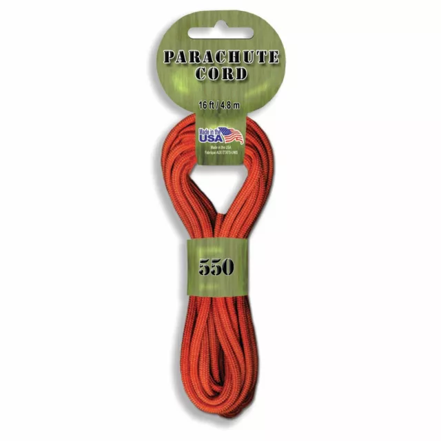 Pepperell Braiding Parachute Cord 4mmx16'-Burnt Orange PARA-1641