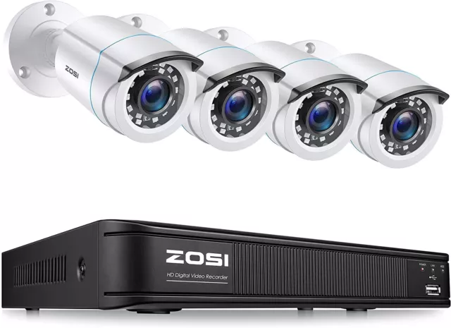 ZOSI 8CH 2MP DVR Outdoor Home CCTV 1080p HD Security Camera System Night Vision