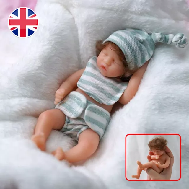 6 Inch Reborn Doll Silicone Full Body Mini Doll Real Lifelike Gift UK