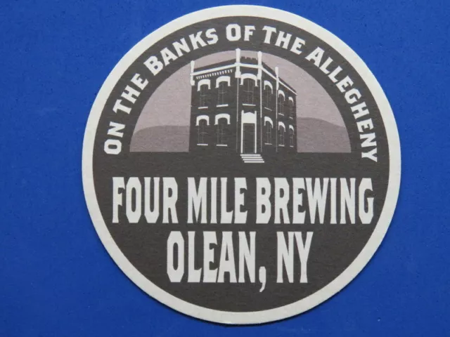 Beer Coaster ~ FOUR MILE Brewing Co ~ Allegheny River Banks, Olean, NEW YORK 2