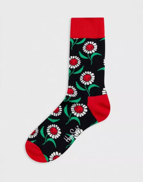 Happy Socks Sunflower print combed cotton Reinforced heel & toe size 36-40