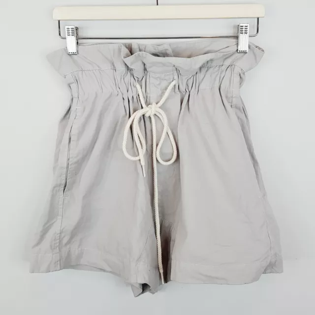 BASSIKE Womens Size 0 or 6 Grey Cotton High Waisted Paperbag Shorts