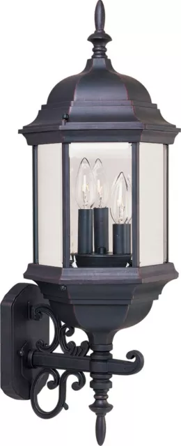 Maxim Cast-3 Light Outdoor Wall Lantern in Early American Style-9.5 Inches Wi...