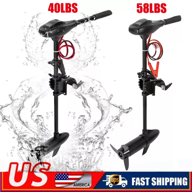 12V Thrust Electric Trolling Motor Outboard Motor Fishing Boat Engine 40/58LBS