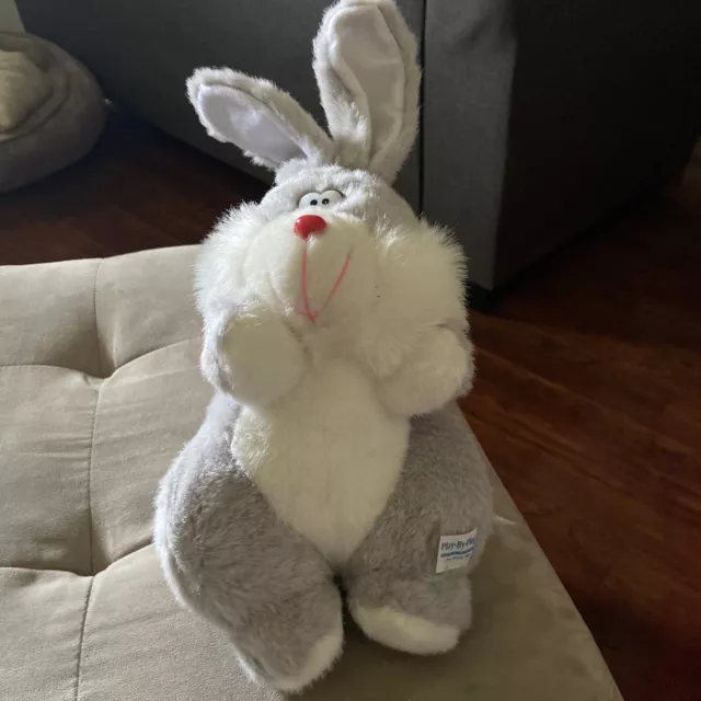 Bunny Rabbit 10” Gray & White Plush Holiday Decor