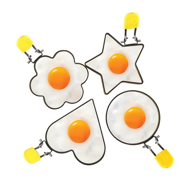 Anelli Friggere Uova Metallo Cuore Stella Rotonda Bracconaggio Fritto Impugnatura Antiaderente