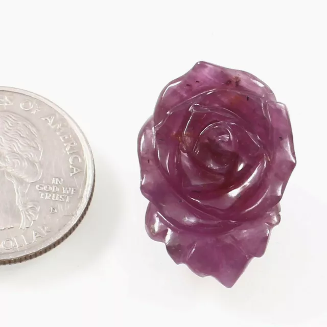 Museum Grade Natural Mozambique Ruby Rose Flower Carved Loose Gemstone 48.75 CT