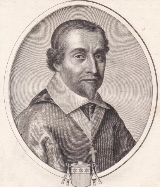 Portrait XVIIe Charles de Montchal Archevêque Toulouse  Helléniste Daret 1652