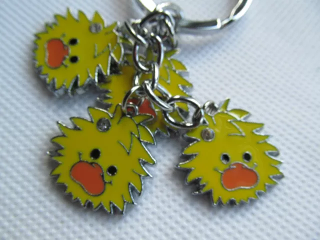 4 Piece Fluffy Yellow Ducks Ducklings Diamonte Enamel Metal Keyring Gift Idea Uk