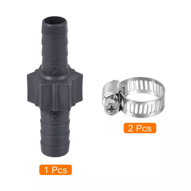 1set Barb Hose Fitting 14mm to 12mm Straight Coupler Adapter with 9-16mm Clamp 3