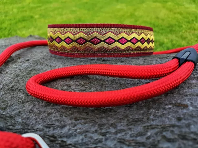 Luxus-Hundehalsband mit Polsterung & Leine im Set / Zugstopp / Martingale