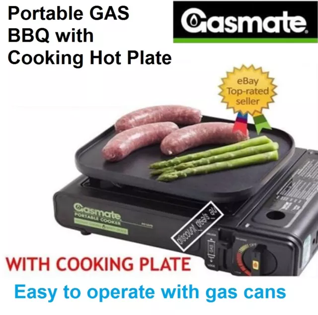 Gasmate Portable Gas Stove Camping Picnic Cooker with Grill Plate Cooking Stove
