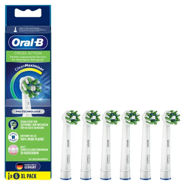Oral-B CrossAction CleanMaximiser Aufsteckbürsten, 6 er Pack