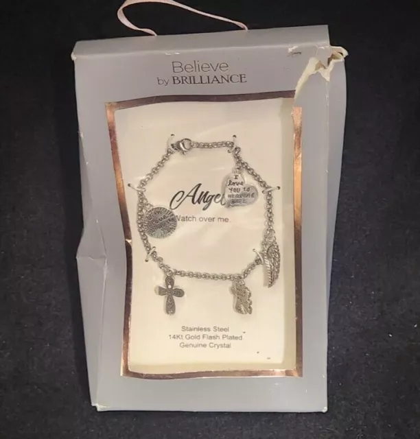 Believe by Brilliance genuine crystal, fine silver plated adjustable  bracelet | Adjustable bracelet, Fine silver, Crystals