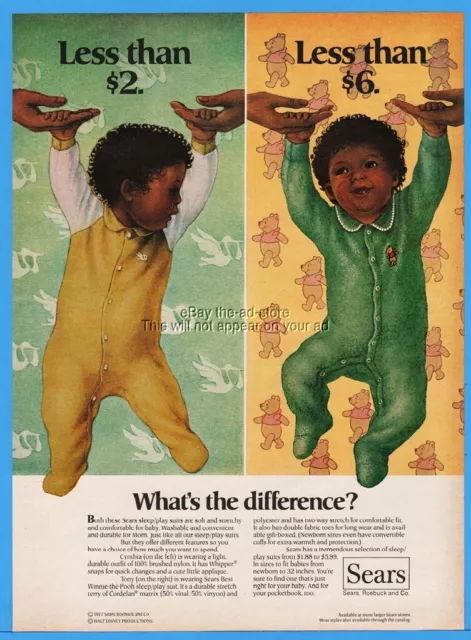 1977 Sears Winnie The Pooh Baby Sleeper Storks African American Advertising