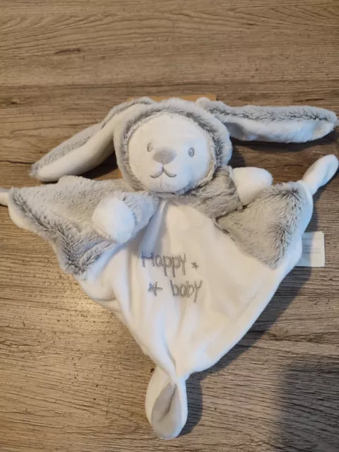 Doudou plat ours deguise lapin gris blanc happy baby orchestra neuf