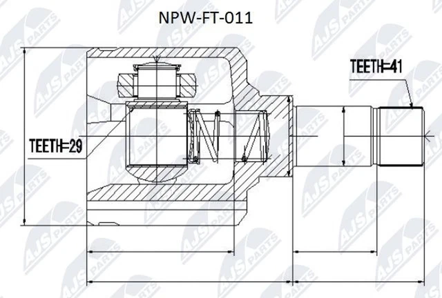 Gelenksatz Antriebswelle NTY NPW-FT-011 für BOXER JUMPER DUCATO CITROËN FIAT Bus