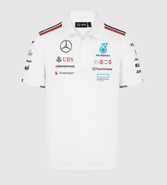 2024 MERCEDES AMG Petronas Racing F1 Polo Tshirt Formula One White