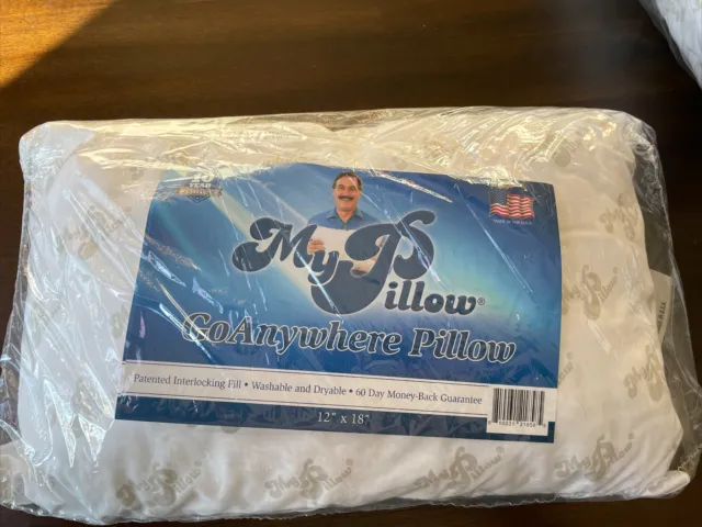 My Pillow Go Anywhere Travel Pillow 12” x 18” NEW In PACKAGE