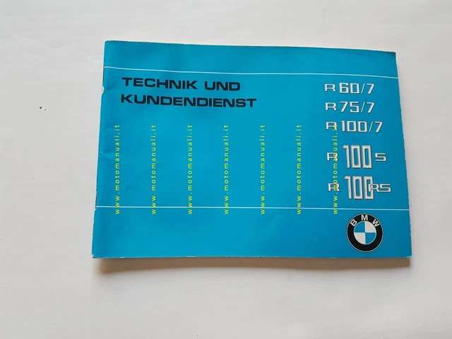 BMW R 60-75-100/7-R 100 RS -R 100 S 1976 manuale uso libretto TEDESCO originale