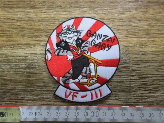 Patch BANZAI BABY VF -111 TOMCAT US Navy Fighter Squadron Wildcat Army Aufnäher