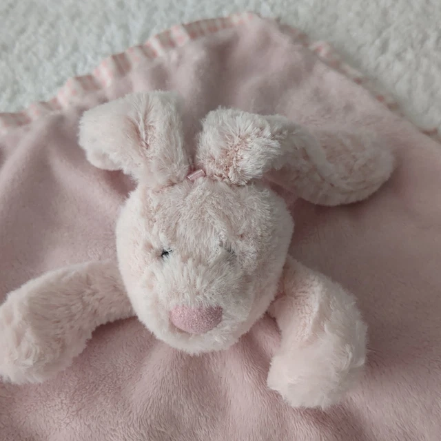 JELLYCAT PINK BUNNY Security Blanket & Beige Blossom Bea Bunny Grabber