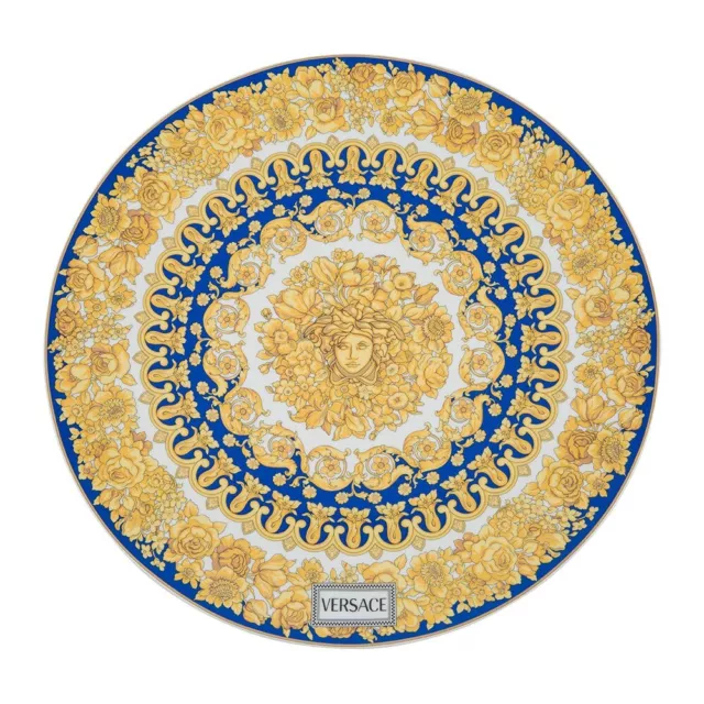 NEW Rosenthal Versace Medusa Rhapsody Service Plate 33cm Blue RRP$699