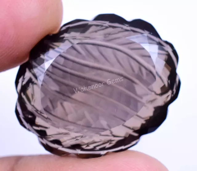 VVS 31.50 CT Natürlich Rauchige Quarz Zertifiziert Schöne Carving AAA+ Edelstein