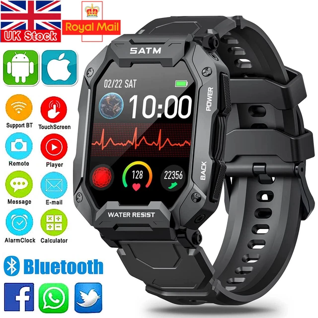 SMART WATCH FITNESS Tracker Heart Rate Monitor Waterproof Military
