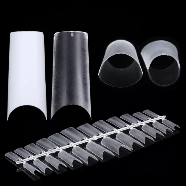 500pcs Thin Half Cover Matte False Nails Square C-Cut Salon Fake Nail Art Tips