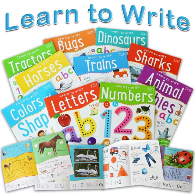 Wipe Clean Learn To Write 10 Books Collection Set For Children