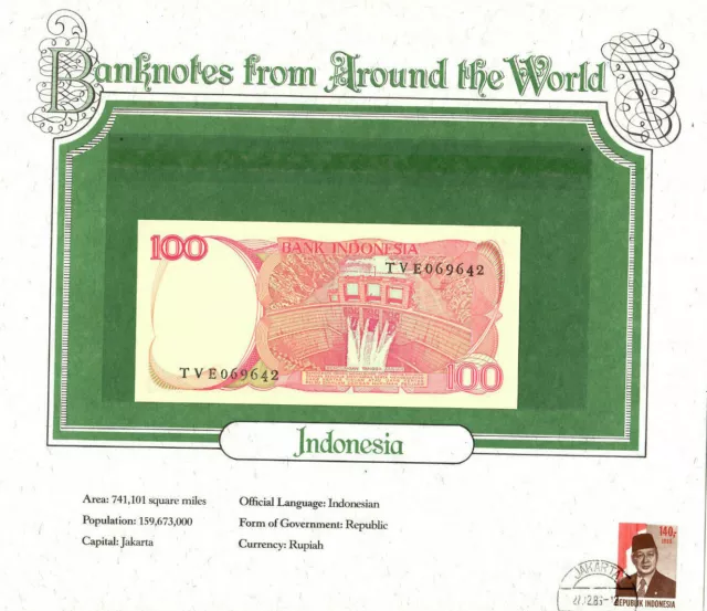 World Banknotes Indonesia 100 Rupiah 1984 P-122 UNC TVE069642