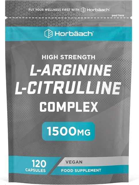 Complément Alimentaire Horbaach - L-Arginine & L-Citrulline - 120 Capsules - Date 08/2027