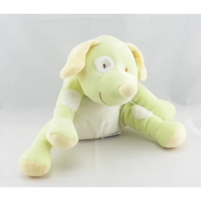 Doudou chien vert blanc cocard KIABI - 4462