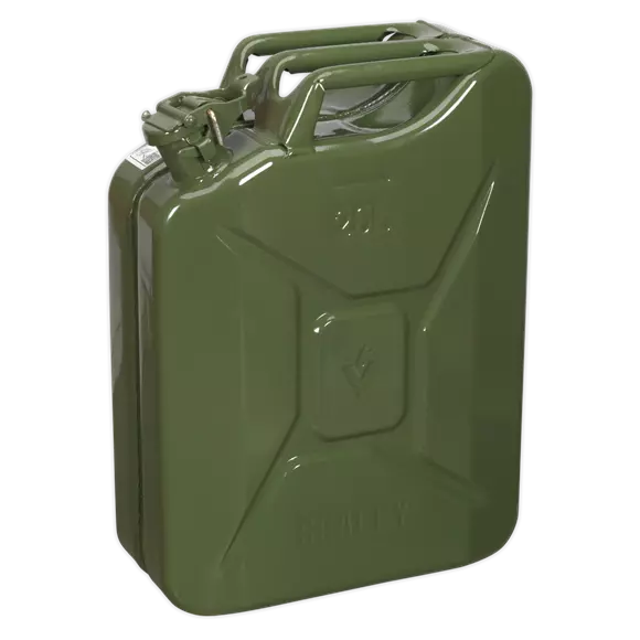 Sealey Jerry Can 20L Green Garage Petrol Diesel Container