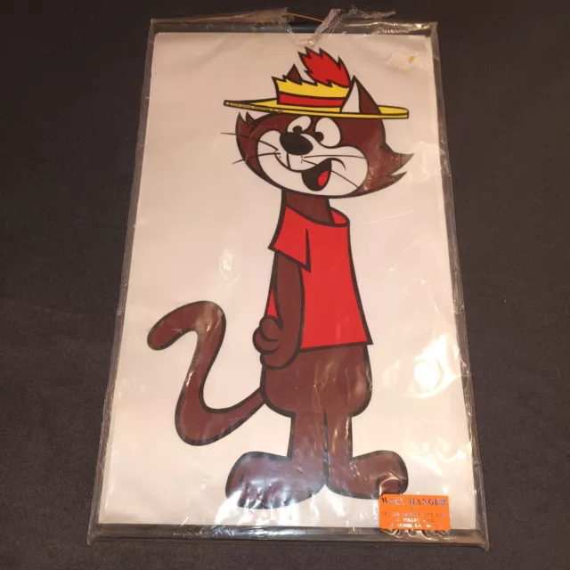 Vintage Top Cat Hanna Barbera Wall Hanger Silky Poster Cartoon Australian 1973