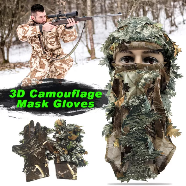 ADULTE CAMOUFLAGE CHASSE Ghillie Suit 3D Flétrie Herbe Tactique Sniper Set  Kits EUR 94,06 - PicClick FR