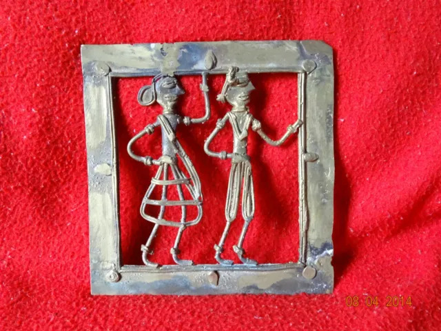 World Rare Vintage African Tribal People Liberian Hand Carved Brass Fine Art #13