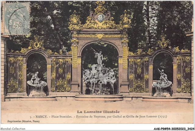 AAKP9-54-0739 - NANCY - place stanaislas - fontaine de Neptune - par guibal et g