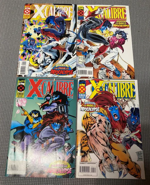 X-CALIBRE #1, 2, 3, 4 Lot (1995 1st Series) Age of Apocalypse, Marvel Comics
