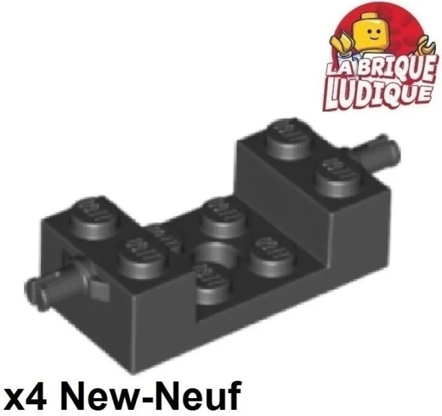 Lego 4x Brique Brick Modified 2x4 wheels holder support roue essieu car 18892
