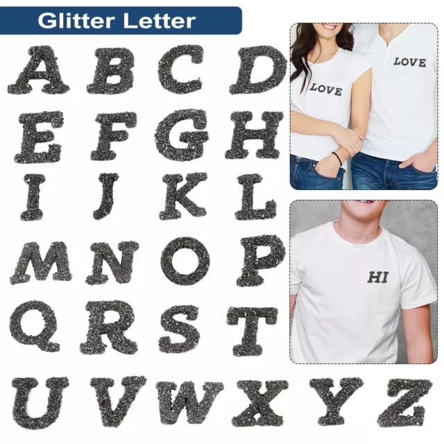 Glitter Diamante Alphabet A-Z Letters Self Adhesive Stickers Silver